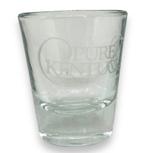 Pure Kentucky Vintage Shot Glass Etched Design NWOT Man Cave Collectible Glass - Picture 1 of 5